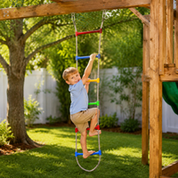 Escape Ladder Rope Ladder for High Floors Nylon Multicolor Rope Ladder Suspended with Carabiner for Ages 3-14