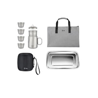 Anti-Scald Handle Camping Tea Brewing Kit Lightweight Portable Tea Set Includes Storage Case for Campers, Travelers, Outdoor