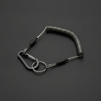 Anti-Lost Coil Cord Multi-Purpose Coiled Steel Wire Rope Locking Carabiner