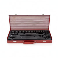 Automotive Socket Set with Metal Case Organized Ratchet and Socket Set Compact Mechanics Tool Kit with Case for Garage, Roadside Emergency