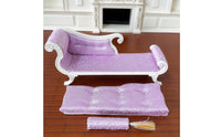 1:12 Scale Dollhouse Fainting Couch Daybed Wooden Frame Miniature Upholstery Sofa for Collectors, Hobbyists, Diorama
