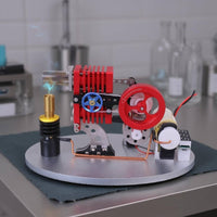 Stirlings Engine Motor Education Model ToyBrass Burner LED Thermal Engine Teaching Aid Physics Experiment Kit for Students, Classroom