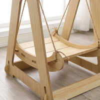 Wooden Cat Bed and Cat Cradle with Density Board, Freestanding Swing Style Indoor Furniture, Elevated Cat Hammock for Indoor Use, 2kg Weight