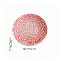 Ceramic Garlic Grater Plate Glazed Garlic Grinding Plate Ginger Grinding Dish Pouring Spout Wasabi Grater Dish Patterned Rim