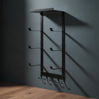 Exercise Mat Storage Rack with Hooks Metal Exercise Mat Wall Holder with Hooks Easy Installation for Yogis, Fitness Enthusiasts, Home Gym, Apartment