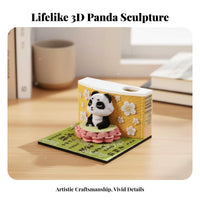 Creative Gift 3D Panda Sculpture Memo Block Multi-Functional Panda Sculpture Memo Block Includes Display Case for Students, Kids, Study Room