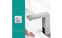 Stainless Steel Basin Tap with Cover Plate Contactless Automatic Sensor Bathroom Faucet Smart Handshands-off Basin Tap Rust-Resistant for Powder Room