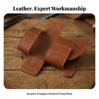 Safeguarding Trumpet Piston Protector Brown Trumpet Hand Protector Stitching Instrument Accessory Wrapping Design
