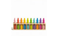 20 Pieces Bright Colors Bottle Memory Game Rounded Shape Bottle-Shaped Matching Game Smooth Finish Color Matching Toy Storage Box for Children