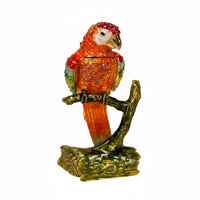 Parrot Jewelry Box Presentable Enamel Avian Trinket Box Gift Idea Home Decor for Desk, Living Room, Display Shelf