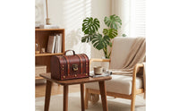 Wooden Storage Chest Portable Wooden Chest with Curved Lid Decorative Trunk Versatile Trunk with Hinged Top Practical