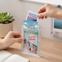 Mini Instant Photo Frame with Stand - Cute Cartoon Desktop Display for 3-inch Photos