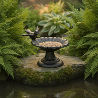 Cast Metal Avian Feeder Rustic for Gardeners, Patio, Balcony