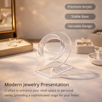 Clear Acrylic Bracelet Display Stand, Single Tier Jewelry Holder, Retail for Counter, Transparent Organizer Rack