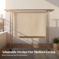 High Load Capacity Stainless Steel Drying Rack Rust-Resistant Adjustable Clothing Stand Easy Assembly Heavy Duty Clothing Rack 2-Tier Design for Apartment Dwellers, Homeowners, Balcony, Indoors, Outdoors, Laundry Room