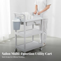 Mobile Instrument Stand Multi-Tier Storage Salon Rolling Stand Esthetician Trolley Cart Effortless Mobility for Ink Work Artists
