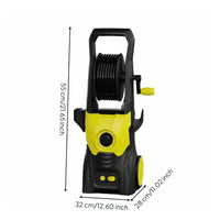 Powerful 1800W Engine High Pressure Washer Multiple Spray Nozzles Electric High Pressure Washer Long-Lasting Aluminum Pump Portable Car Washing Machine Easy Storage