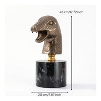 Animal Bust Sculpture Metal-Like Tabletop Ornament Small Tabletop Statue for Homeowners, Living Room