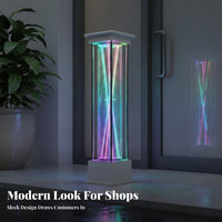 LED Rotating Barber Pole Freestanding Design Illuminated Barber Light High Brightness Rotating Salon Sign for Outdoor, Indoors