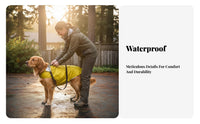 Dog Raincoat Belly Protection Waterproof Dog Jacket Hooded Pet Poncho Leash Entry Port Reflective Pet Slicker Windproof Hood