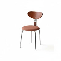 Bauhaus Aesthetic Curved Backrest Side Chair Minimalist Design Armchairless Upholstered Side Chair Vintage Look Household Furniture Easy to Match for Apartment Dwellers, Homeowners, Restaurant Owners, Dining Room, Home Office, Kitchen, Cafe