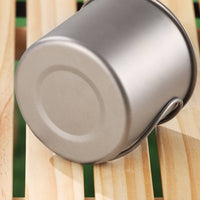 Lightweight Titanium Mug with Lid Portable Titanium Cup with Lid Compact Camping Cup with Folding Handle Heat-Resistant for Backpacking