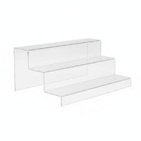 High Clarity Acrylic Step Display Stand Multi Purpose Tiered Acrylic Display Shelf Sturdy Home Decor Thickened Material for Live Broadcasting