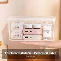 Locking currency Box with Tray Large Capacity Security Container Multi-Compartment