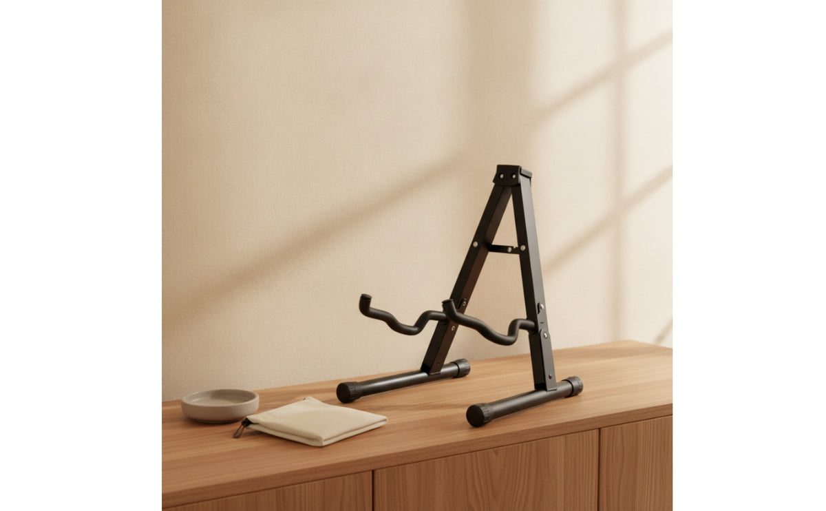 A-Shaped Guitar Stand Portable Folding Guitar Stand Heavy Duty Foldable Instrument Holder for Guitarists, Stage, Studio