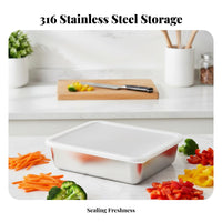 Lidded Metal Food Pan long-lasting Lidded metal container Stackable Design for Kitchen