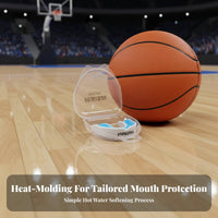 Boxing Mouthguard Chewable Silic Single Sports Mouthguard Custom Moldable Athletic Mouth Guard for Basketball Athletes, Fighting Artists, Gym, Home