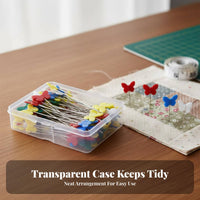 Flower Head Sewing Pins Comes with Storage Box Flower Head Textile Pin End for DIY Enthusiasts, Quilters, Crafting, Dressmaking, Decorations