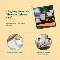 Porcelain Tea Set, Hollow Design, Portable, Gift Box
