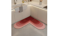 L-Shaped Bath Mat Non-Slip Absorbent Diatomaceous Sediment Mat Stain Resistant L-Shaped Floor Carpet for Entryway, Kitchen, Laundry Room