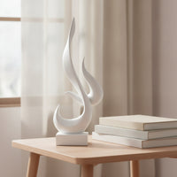 Flame Figurine Glossy Flame Sculpture Tabletop Figurine Sculptural Decor Compact for Art Lovers, Living Room, Bookshelf