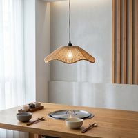 Scalloped Pendant Lampshade Rustic Woven Lampshade Simple Lamp Shade Warm for Bedrooms, Tea Rooms