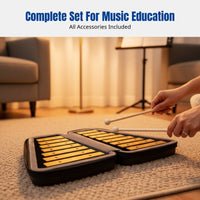 Aluminum Glockenspiel, 16-Key C Scale, Orff Percussion Instrument, Kindergarten, Primary Music, Random Color