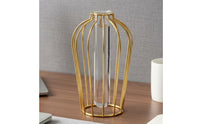Nordic Design Gold Iron Art Vase Minimalist Design Metal Frame Vase Easy to Clean Wire Frame Flower Holder Artisan-Made for Office