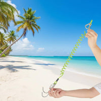 Double Hook Dive Lanyard Heavy Duty Stainless Metal Dive Lanyard Firm Grip Coiled Diving Tether for Snorkeling