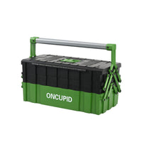 Long-Lasting ABS Material Cantilever Tool Box Heavy Duty Folding Tray Tool Organizer Lockable for Handymen, Craftsmen, Workshop, Garage