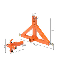 Heavy-Duty Tractor Tow Hitch Support Frame Sturdy Triangular 3-Point Hitch Adapter Long-Lasting Drawbar Adapter Standard for Jobsites