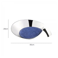 Jewelry Dish with Leather Lining Mirror Finish Leaf-Shaped Storage Tray Asymmetrical for Coffee Table