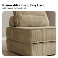 Unrestricted Combination Tofu Block Sofa cleanable Reconfigurable Foam Block Sofa Removable Cover interchangeable Seating Corduroy Texture for Apartment Dwellers, Young Adults, Homeowners, Living Room, Lounge Area, Playroom