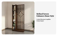 Entryway Partition Cabinet Multi-Functional Design Chinese Design Fretwork Screen Large Storage Space Wooden Screen Partition for Homeowners, Bedroom