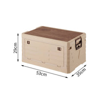 Wood-Grain Car Trunk Organizer Box Molded Handles Collapsible Trunk Organizer Latch Closure Foldable Storage Box PP Plastic for Outdoor Use, Camping