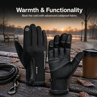 Winter Convertible Fingerless Gloves with Zipper for Fishing Cycling and Outdoor Sports