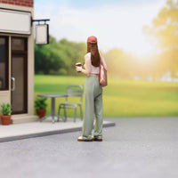 Girl Figure Holding Coffee Colorful Coffee Cup Figurine Highly Detailed