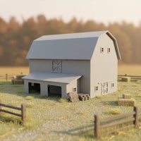 Paintable 1:87 Farm Building Model Realistic Details Model Railway Barn Highly Detailed for Adults, Teens, Dioramas, Sand Tables