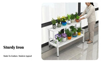 Long Single-Tier Planter Bench sillsill expander Plant Stand Floor-Standing Space-Saving for Home Decorators, Balcony, Sunroom