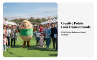 Walkable Design Cartoon Potato Suit Full-Body Coverage Oversized Character Tunic Funny Outfit Mascot Costume 3D Facial Features for Promotional Personnel, Event Performers, Trade Shows, Stage Performances, Shopping Malls, Carnival